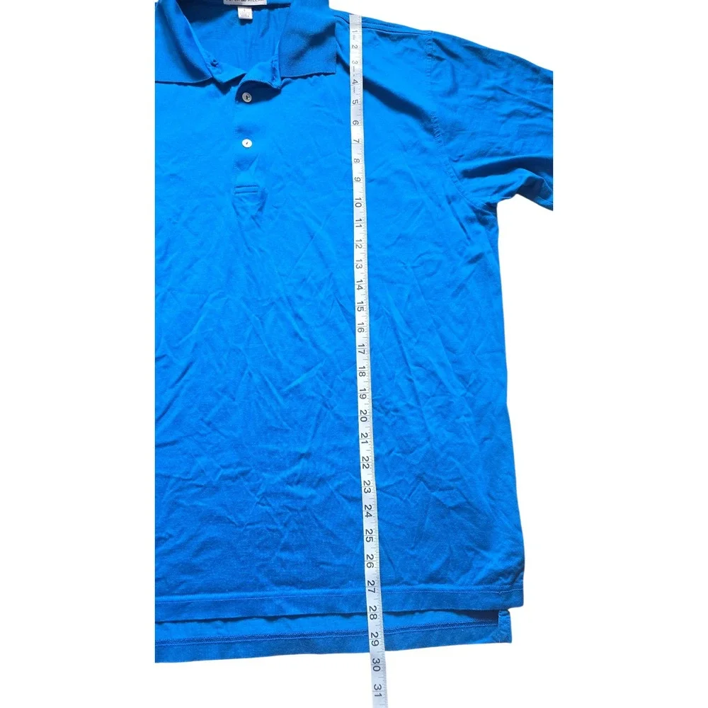 Peter Millar Polo Shirt Mens‎ L Blue Cotton Short Sleeve Casual Golf